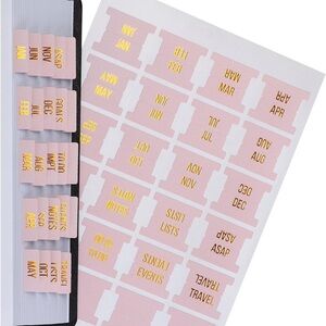 NIB DiverseBee Gold Foil Planner Monthly Tabs 96 Peel and Stick (gold/sea salt)